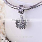 Mysterious Royal Castle Dangling Flower Antique 925 Sterling Silver Charms Pendant thumbnail-1