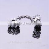 Wholesale Silver Charm Elegance Safety Chain With Crystal Stone Large Hole 925 Sterling Silver Safety Chain DIY Pendant Charm thumbnail-5