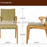 High Quality Stackable Modern Hotel Wooden Arm Chairs thumbnail-3