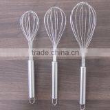 Manual Stainless Steel Mixer Beat Eggs Household Blender Bold Stainless Steel Round Bar Handle Small Medium Large Whisk D09 thumbnail-1