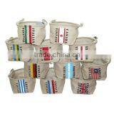 2014 Flax Camping Linen Storage Bag,flag Design Storage Box,high Capcacity Home Basket(BBHT004)