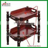 Removable Antique Two-tiers Wooden Tray With Feet&rack thumbnail-1