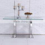 Modern Glass Console Table With Mirror thumbnail-3