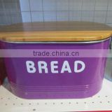 Fasionable colorful Kitchen wooden lid bread bin