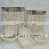 Natural Material Wicker Laundry Baskets&bins With Elegant Lining (factory Provide) thumbnail-1