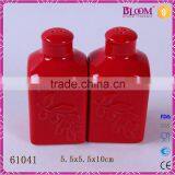 Ceramic Red Salt and Pepper Shaker Wedding Favors thumbnail-1