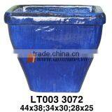 Vietnam Tall Blue Outdoor Glazed Flower Vase For Wholesalers thumbnail-1