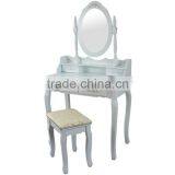 Wooden Modern Folding Mirror Dresser Table Set thumbnail-2