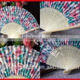 Promotional Cotton Cloth Hand Fan With Butterfly thumbnail-1