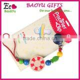 Wooden Baby Pacifier Clip Colorful Pacifier Clip Baby Pacifier Nipple Clip thumbnail-1