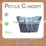 Hot Exclusive Floral Print Cotton Canvas Beach Bag With Twisted Rope Handle - Hanging Zip Pocket-made From Natural 12 Oz Canvas thumbnail-6