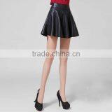 2014 Latest Design Black Winter Sexy Mini Short Leather Skirt for Women thumbnail-4
