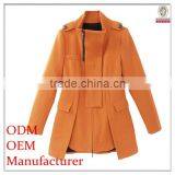 Women's Newest Design Zipper Embellished Thermo Coat With Pockets and Epaulet thumbnail-1