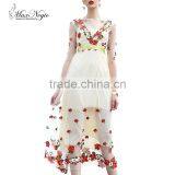 Maxnegio High Wais Mesh Bodycon Embroidery Casual Dress thumbnail-1