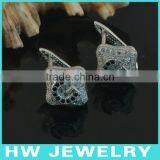 22393 Micro Pave Earring in Silver, 2013 Silver Earrings thumbnail-1