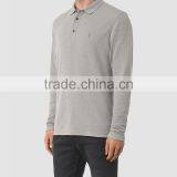 MGOO New Arrival Custom Long Sleeves Mens Polo Shirts 100% Cotton Grey Shirts Logo Embroidery Bulk Tops thumbnail-3