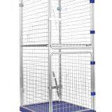 Supermarket Metal Wire Mesh Folding Roll Handling Cage Trolley