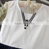 2017 New Arrival Korean Style White and Blue Casual Dress Children Simple Summer Dress Hoilday Beach Party Dresses Kids Clothing thumbnail-3