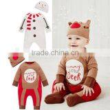 2016 China Supplier Bulk Children Clothes Romper With Hat Kids Wear Romper Clothes Red Deer Christmas Romper Design thumbnail-6