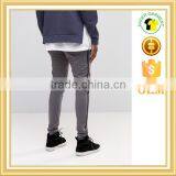 2016 Trendy Pants Grey Joggers in Cotton Plain Sweatpants With Stripe Side thumbnail-2