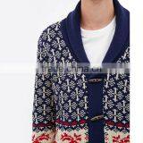 Shawl Collar Jacquard Deer Patterns Mens Cardigan Christmas Ugly Sweater thumbnail-2