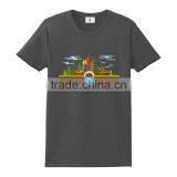 Rounded Hem 60% Cotton 40% Polyester Cheap Printing Muscle Fit t Shirt thumbnail-5