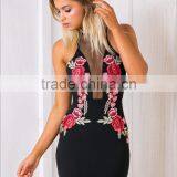 2017 New Fashion Women Summer Floral Embroidery Shirt Casual Women Dress Apparel thumbnail-2