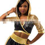 2016 New !!-adult women boxing spark sequin and lace jazz dance costumes