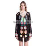 Wholesale Poncho Patterns Knitting Color Combination Womens Cardigan Sweater From Shantou thumbnail-2
