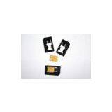 Black Plastic Nano Sim To Micro Sim Adapter For IPhone 5 / Normal Cellphone