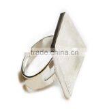 Pyramid Crystal Natural Stone Amethyst Pendant Ring thumbnail-3