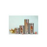 Sell Glass Cylindrical Storage Container Set with Metal Coating