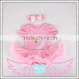 Newborn Infant Baby Girl Gray Outfit Christmas Romper Tutu Dress Headband 2PC Set thumbnail-5