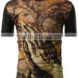 Promotional Custom Short Sleeve Muscle Fit T-shirt Wholesale 100% Polyster Soft thumbnail-3