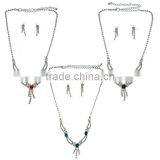 New Designed CZ Drop Pendant Necklace Set Fashion Wedding Jewelry Set Bridal DB01767 From Yiwu Market to Russia,Ukraine,Romania thumbnail-1