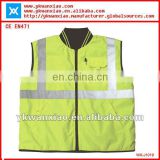 yellow safety reflective jacket with reverse sides,yellow reflective jacket with class3 tape, reflective jacket with non sleeve