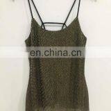 2017 Summer Metallic Backless Condole Belt Camisole thumbnail-1