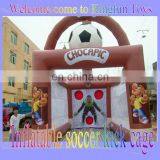 Popular inflatable football kick cage,soccer game for amusement