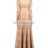 Blush Lengha With Golden Motifs thumbnail-2