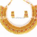 Gold Plated Laxmi Coin Jewellery-Indian Traditional Jewellery Set -One Gram Gold Plated Necklace