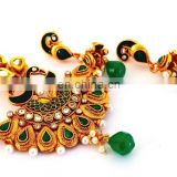 South Indian wholesale peacock pendant set-gold plated jewellery-Indian ethnic jewelry-imitation jewelry
