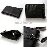 Custom black zipper soft leather File packet