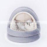 I@home Warm Washable Luxurious Villa Plush Felt Pet Bed Cat House Bed Cave thumbnail-4