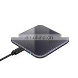 2020 New Qi Wireless Charging Aluminum Alloy Panel Wireless Charger With Glass Cover Fast Charging thumbnail-6