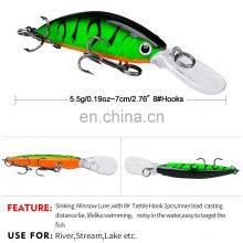 High Quality 7cm 5.5g Lifelike Hard Bait Fishing Lure Minnow for Freshwater Saltwater Fishing thumbnail-3