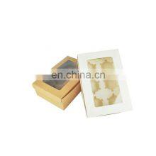 Kraft Paper Box Holes Cupcake Box With Window Dessert Macaron Cookies Candy Snacks Packing for Gift Party thumbnail-3