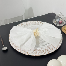 33 cm Rose Gold And White Colored Acrylic Plastic Charger Plate Wholesale thumbnail-2