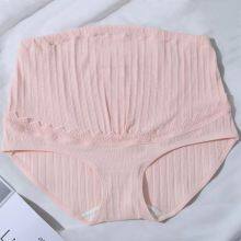 High Waist Breathable Ribbed Underwear Maternidad Bragas Maternity Panties Cotton Pregnant Women thumbnail-5