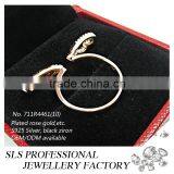 2015 China Jewelry Wholesale Angle Wings 925 Silver Black CZ Finger Ring for Girl thumbnail-4