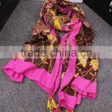 Charm Rose Color Printing Tassel Style Sun-proof Beach Pashmina Scarf Quality Choice thumbnail-3